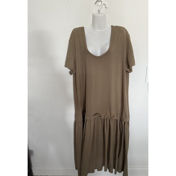 Free People Beach Herron Drop-Waist Maxi Dress Medium Green Oversized TEAL New - Picture 2 of 8